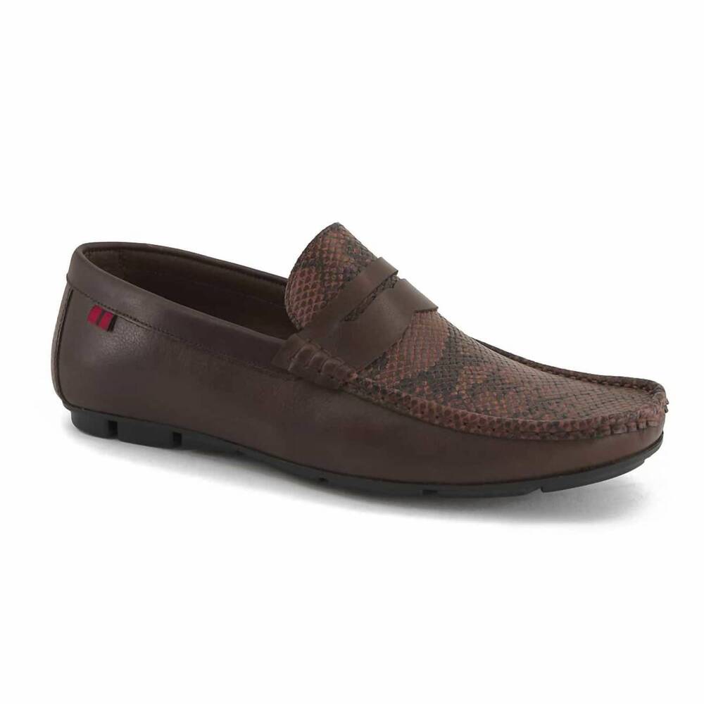 NEW ANDREA men's leather loafer in dark brown